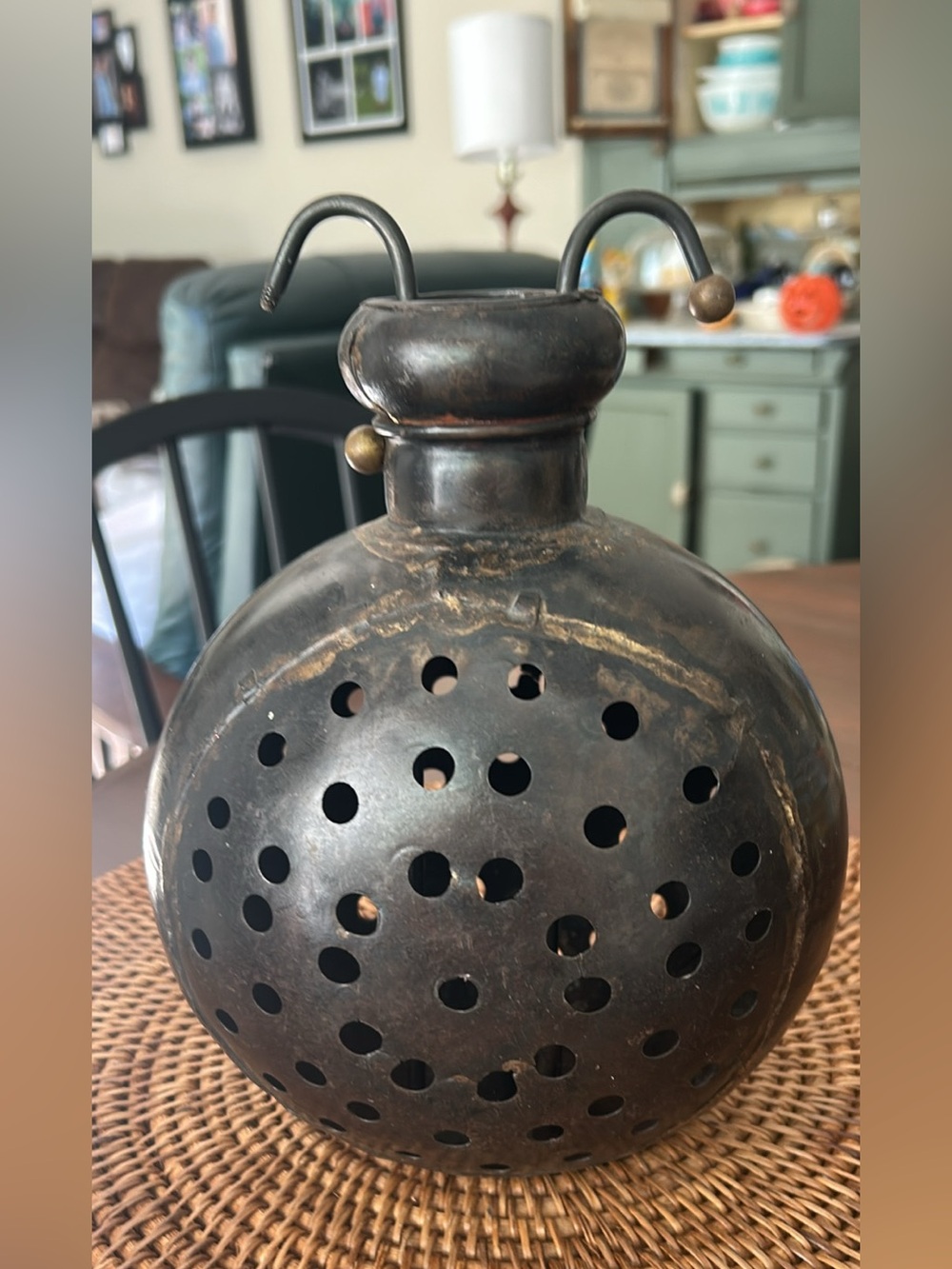 Bronze Tone Perforated Decorative Lantern - Home Accents